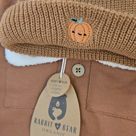 Rabbit bear organic fall pumpkin harvest baby boys 4 piece set 12m - Picture 2 of 12